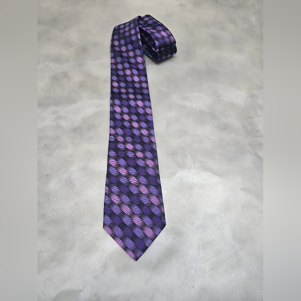 Murano Blurred Purple/Pink Silk Tie Circle Pattern